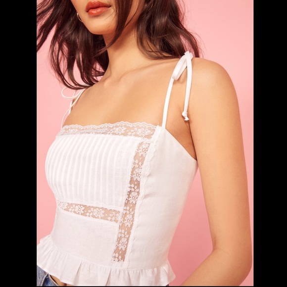 Reformation Mason White Lace Top - Picture 3 of 4